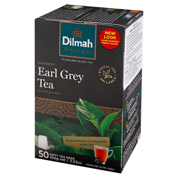 Dilmah Earl Grey Cejlońska czarna herbata z aromatem bergamoty 100 g (50 x 2 g)