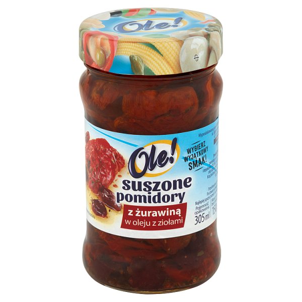 Ole! Suszone pomidory z żurawiną w oleju z ziołami 270 g