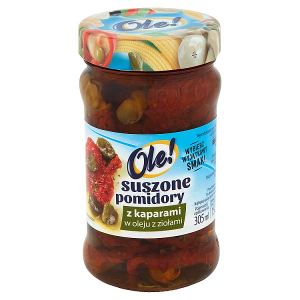 Ole! Suszone pomidory z kaparami w oleju z ziołami 270 g