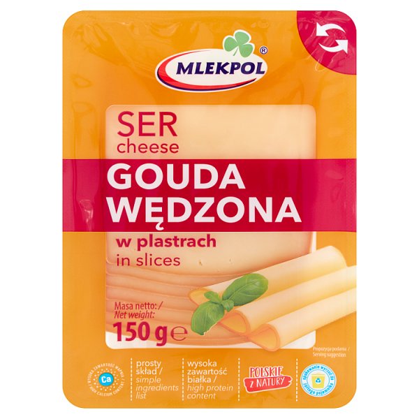 Mlekpol Ser gouda wędzona w plastrach 150 g