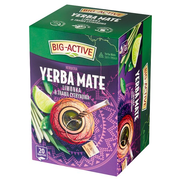 Big-Active Herbatka Yerba Mate limonka &amp; trawa cytrynowa 30 g (20 x 1,5 g)