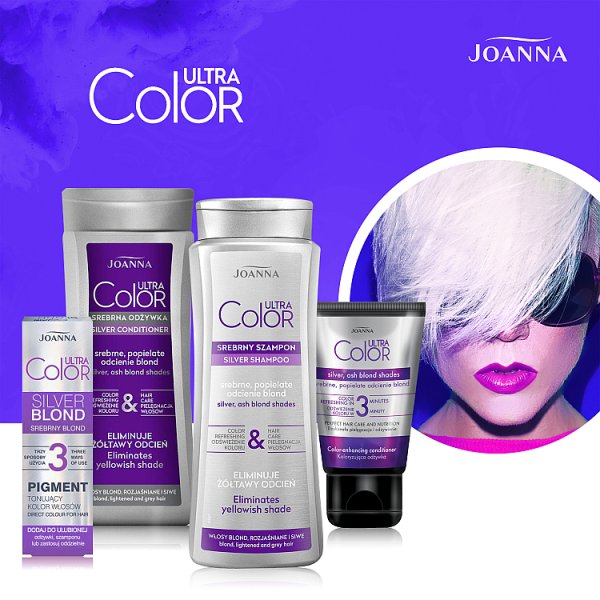 Joanna Ultra Color Srebrny szampon srebrne popielate odcienie blond 200 ml