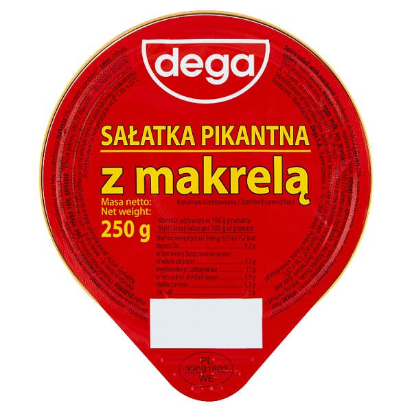 dega Sałatka pikantna z makrelą 250 g