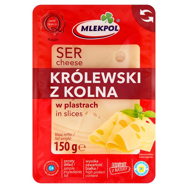 Mlekpol Ser królewski z Kolna w plastrach 150 g