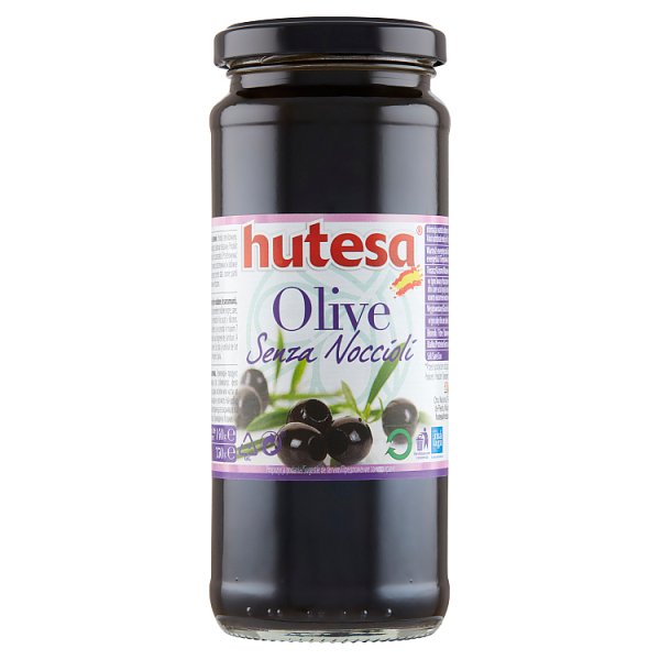 Hutesa Czarne oliwki bez pestek w zalewie 350 g