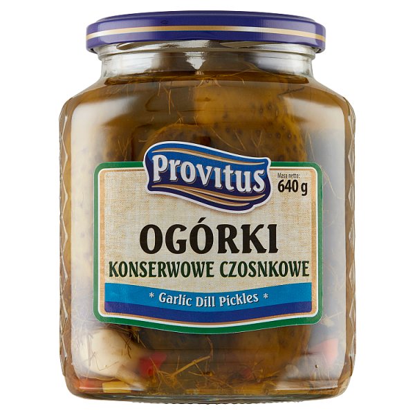 Provitus Ogórki konserwowe czosnkowe 640 g