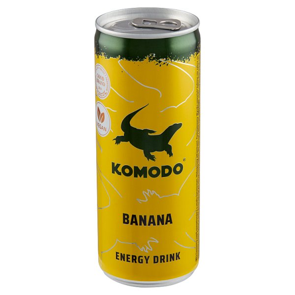 Komodo Gazowany napój energetyzujący o smaku bananowym 250 ml