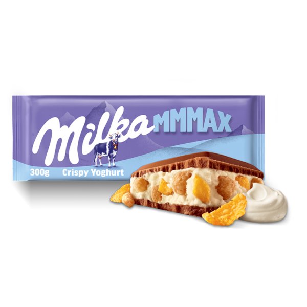 Milka Mmmax Czekolada mleczna z nadzieniem jogurtowym 300 g