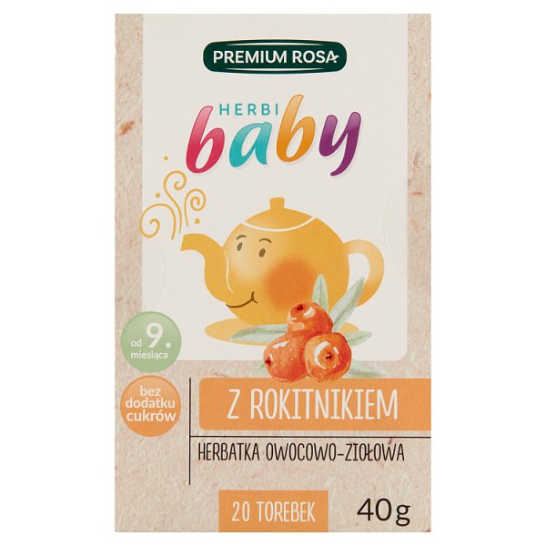 Premium Rosa Herbi Baby Herbatka owocowo-ziołowa z rokitnikiem 40 g (20 x 2 g)