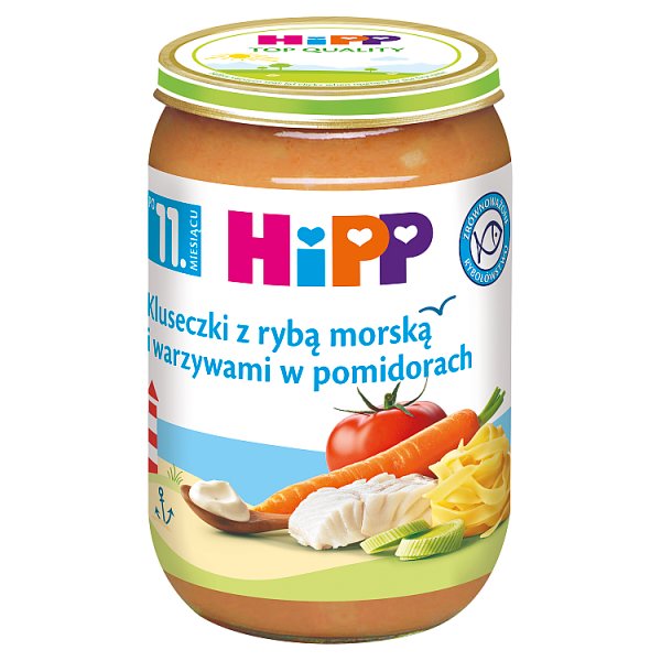 HiPP Kluseczki z rybą morską i warzywami w pomidorach po 11. miesiącu 220 g