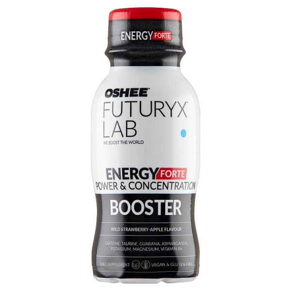 Oshee Futuryx Lab Energy Forte Suplement diety gazowany napój o smaku poziomkowo-jabłkowym 100 ml