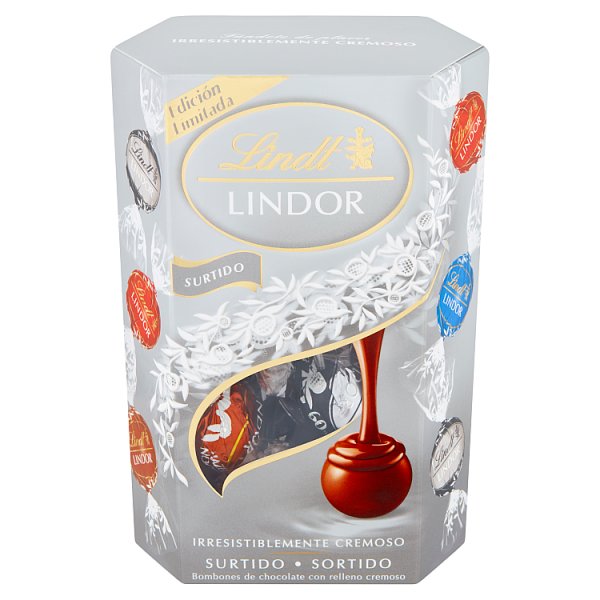 Lindt Lindor Pralinki z czekolady mlecznej gorzkiej i mlecznej z orzechami z nadzieniem 200 g