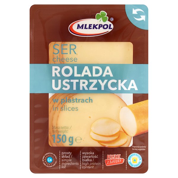 Mlekpol Ser rolada ustrzycka w plastrach 150 g