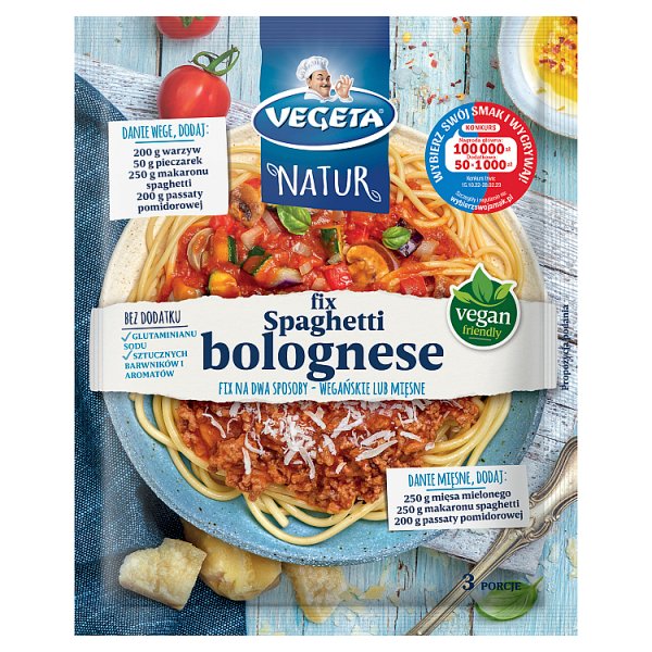 Vegeta Natur Mieszanka warzyw ziół i przypraw do dań spaghetti bolognese 45 g