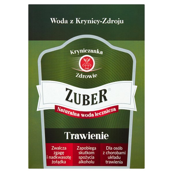 Zuber Naturalna woda lecznicza trawienie 3 l