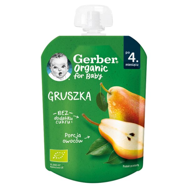 Gerber Organic Gruszka po 4. miesiącu 80 g