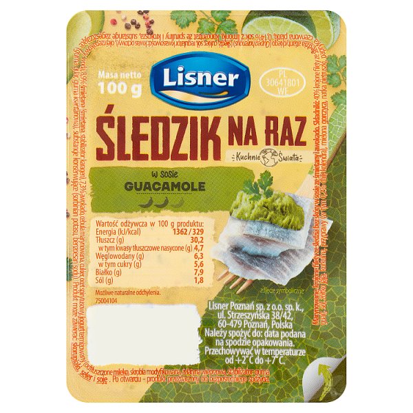 Lisner Śledzik na raz w sosie guacamole 100 g