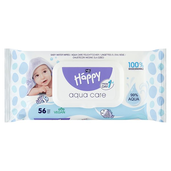 Bella Baby Happy Aqua Care Chusteczki wodne dla dzieci 56 sztuk