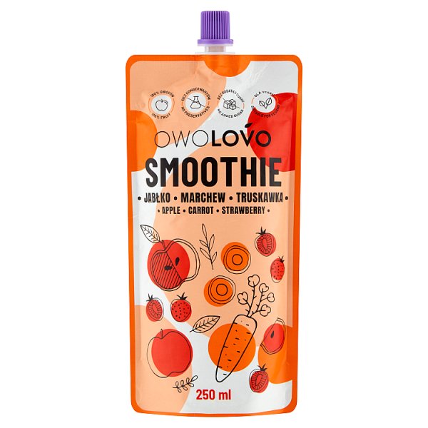 OWOLOVO Smoothie jabłko marchew truskawka 250 ml