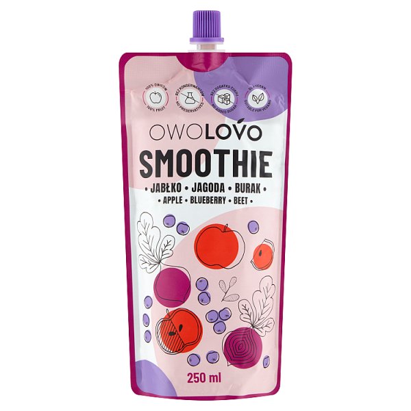 OWOLOVO Smoothie jabłko jagoda burak 250 ml