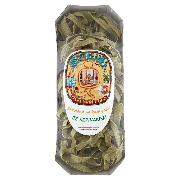 Mediterranea Makaron jajeczny 107 ze szpinakiem 250 g