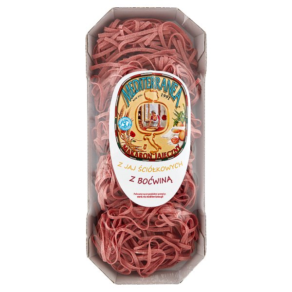 Mediterranea Makaron jajeczny z jaj ściółkowych z boćwiną 250 g