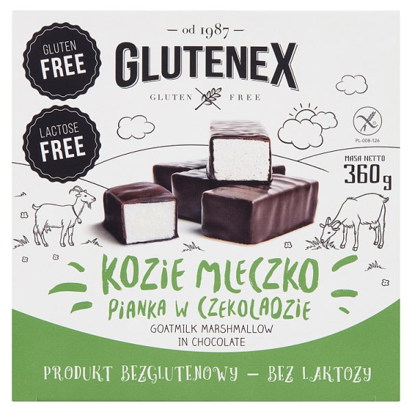 Glutenex Kozie mleczko pianka w czekoladzie 360 g