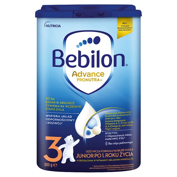 Bebilon 3 Advance Pronutra Junior Formuła na bazie mleka po 1. roku życia 800 g