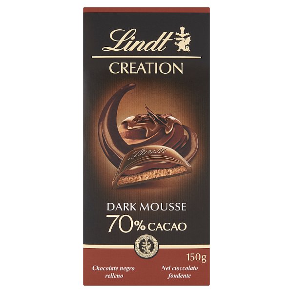 Lindt Creation 70 % Cacao Gorzka czekolada z musem czekoladowym i nadzieniem truflowym 150 g
