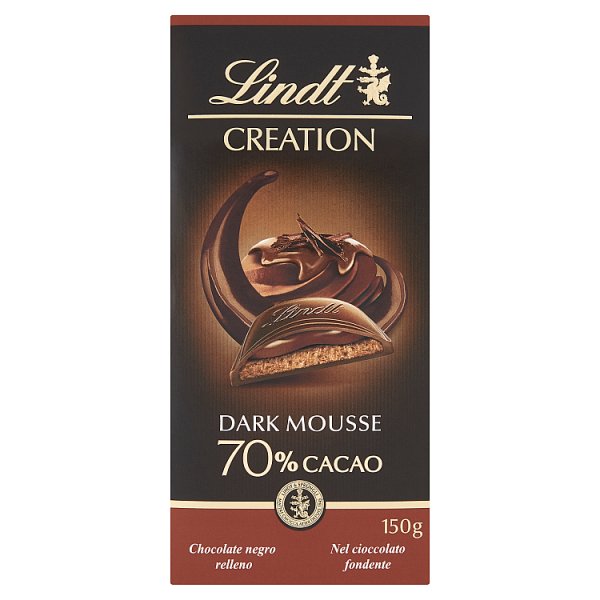Lindt Creation 70 % Cacao Gorzka czekolada z musem czekoladowym i nadzieniem truflowym 150 g