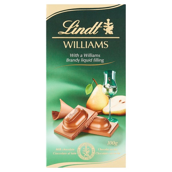 Lindt Czekolada mleczna z płynnym nadzieniem z Williams Brandy 100 g