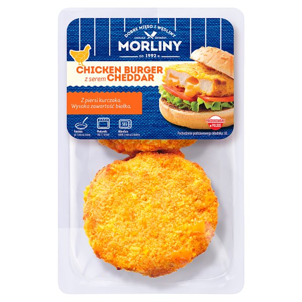 Morliny Chicken burger z serem cheddar 400 g