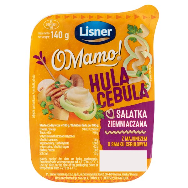 Lisner O Mamo! Sałatka ziemniaczana z majonezem o smaku cebulowym 140 g