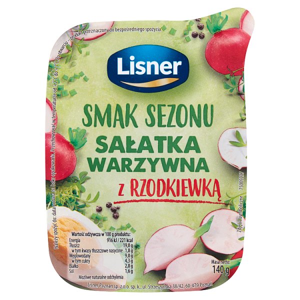 Lisner Smak Sezonu Sałatka warzywna z rzodkiewką 140 g