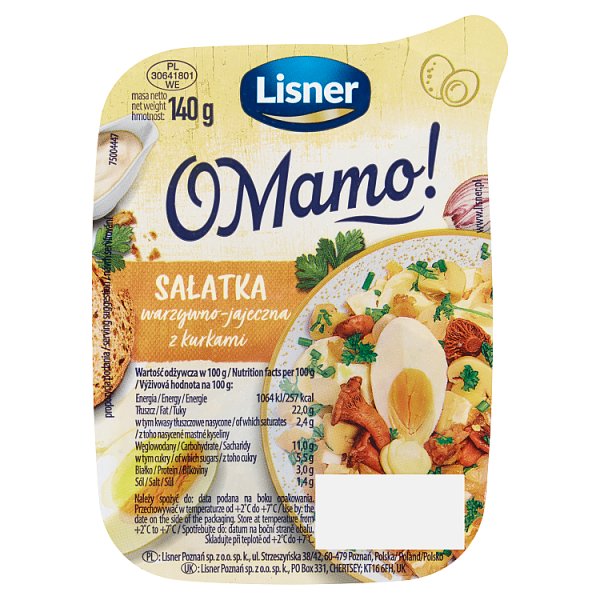 Lisner O Mamo! Sałatka warzywno-jajeczna z kurkami 140 g