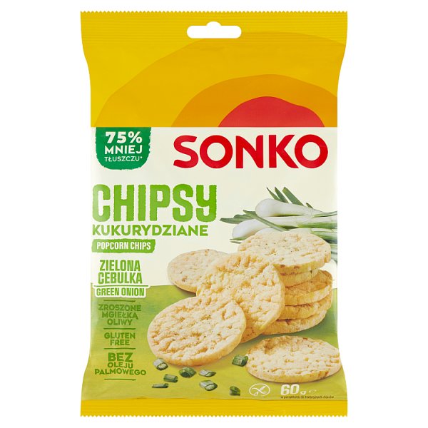 Sonko Chipsy kukurydziane zielona cebulka 60 g