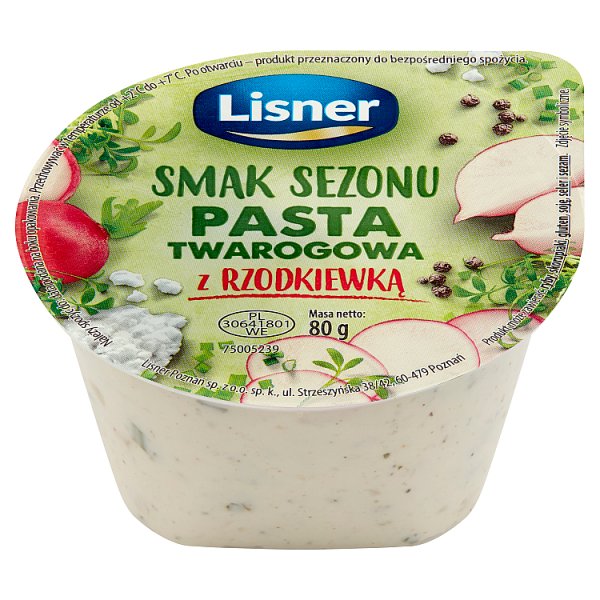 Lisner Smak Sezonu Pasta twarogowa z rzodkiewką 80 g