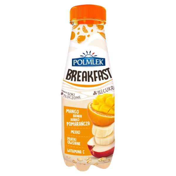 Polmlek Breakfast Jabłko-pomarańcza-banan-mango z płatkami owsianymi i mlekiem 300 ml