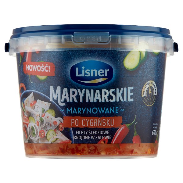 Lisner Marynarskie Filety śledziowe krojone w zalewie marynowane po cygańsku 600 g