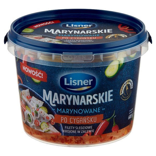 Lisner Marynarskie Filety śledziowe krojone w zalewie marynowane po cygańsku 600 g