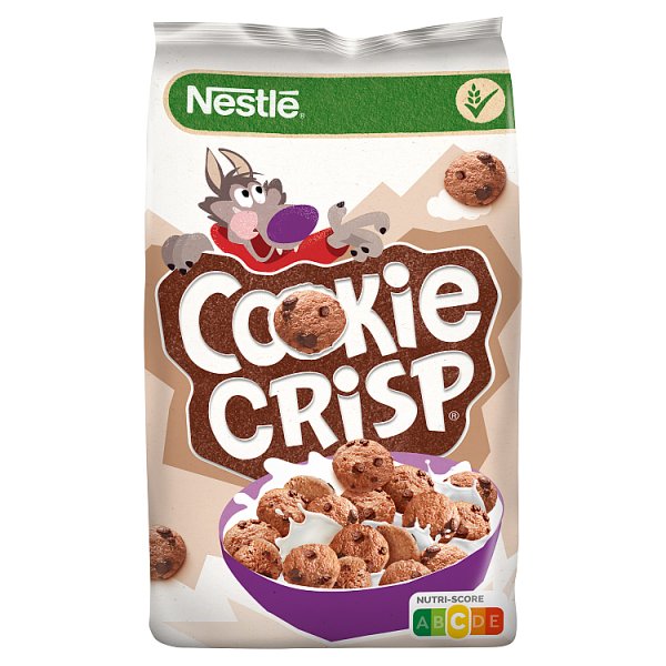 Nestlé Cookie Crisp Zbożowe płatki w kształcie ciasteczek o smaku czekoladowym 500 g
