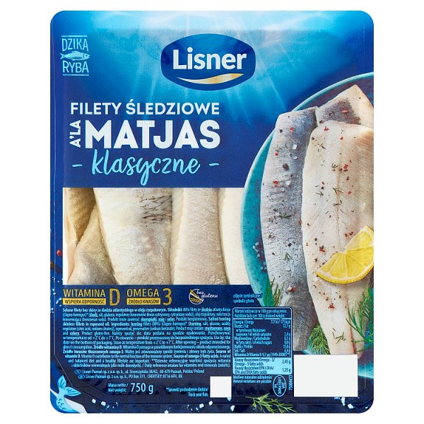 Lisner Śledź atlantycki filety a&#039;la Matjas klasyczne 750 g