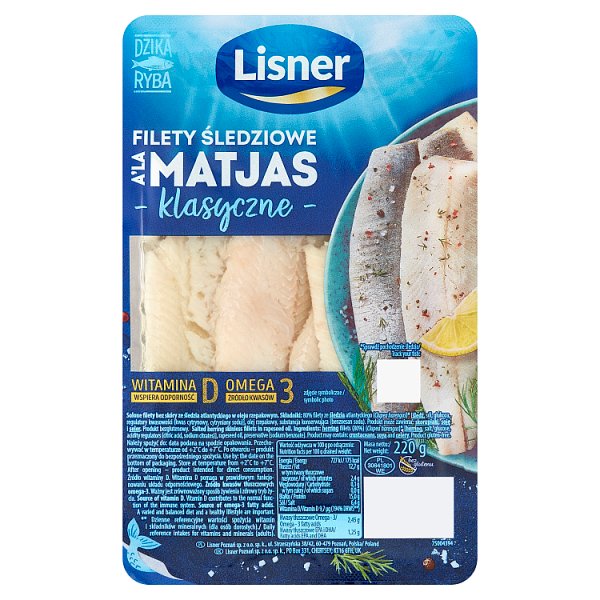 Lisner Filety śledziowe a&#039;la Matjas klasyczne 220 g