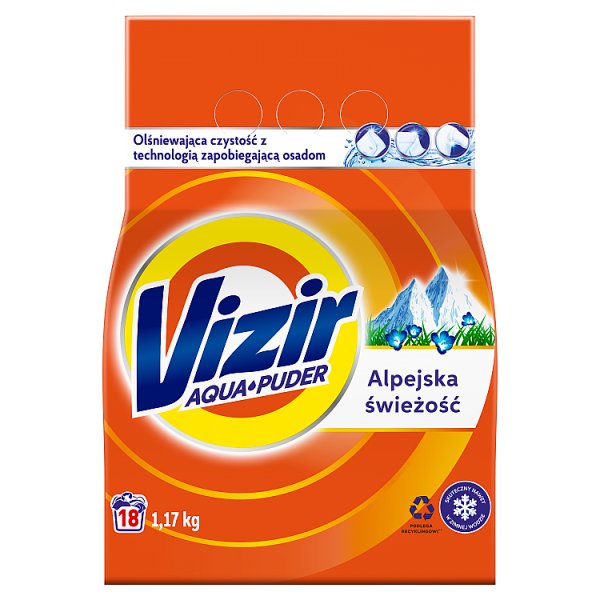 Vizir Alpine Fresh, Proszek do prania Aqua Powder, 18 prań