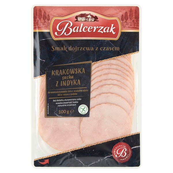 Balcerzak Kiełbasa krakowska sucha z indyka 100 g