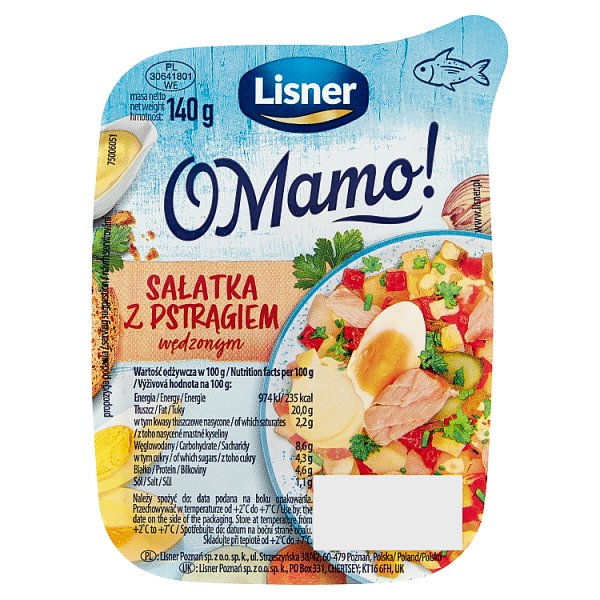 Lisner O Mamo! Sałatka z pstrągiem wędzonym 140 g