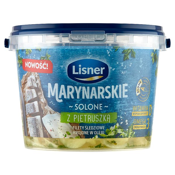 Lisner Marynarskie Filety śledziowe krojone w oleju solone z pietruszką 600 g