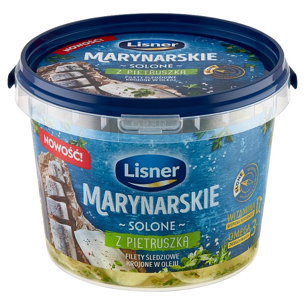 Lisner Marynarskie Filety śledziowe krojone w oleju solone z pietruszką 600 g