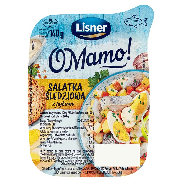 Lisner O Mamo! Sałatka śledziowa z jajkiem 140 g