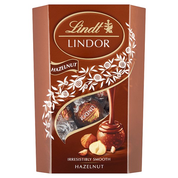 Lindt Lindor Pralinki z czekolady mlecznej z kawałkami orzechów laskowych 200 g